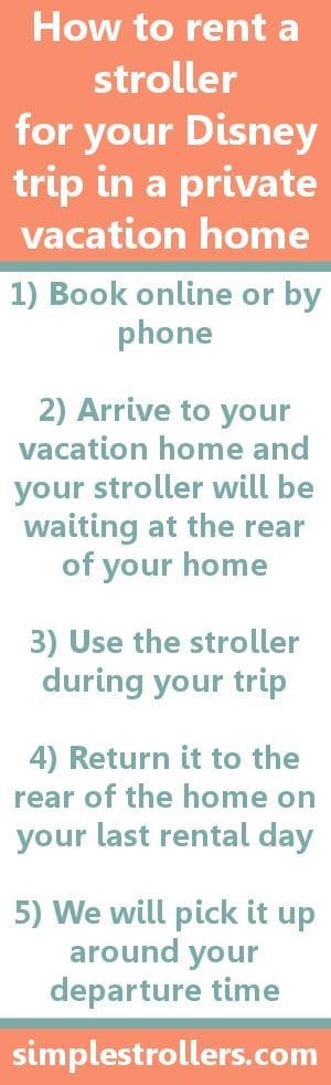 How to rent a stroller for your Disney vacation in a private vacation home - It's Simple with Simple Stroller Rental! Rent now at simplestrollers.com.